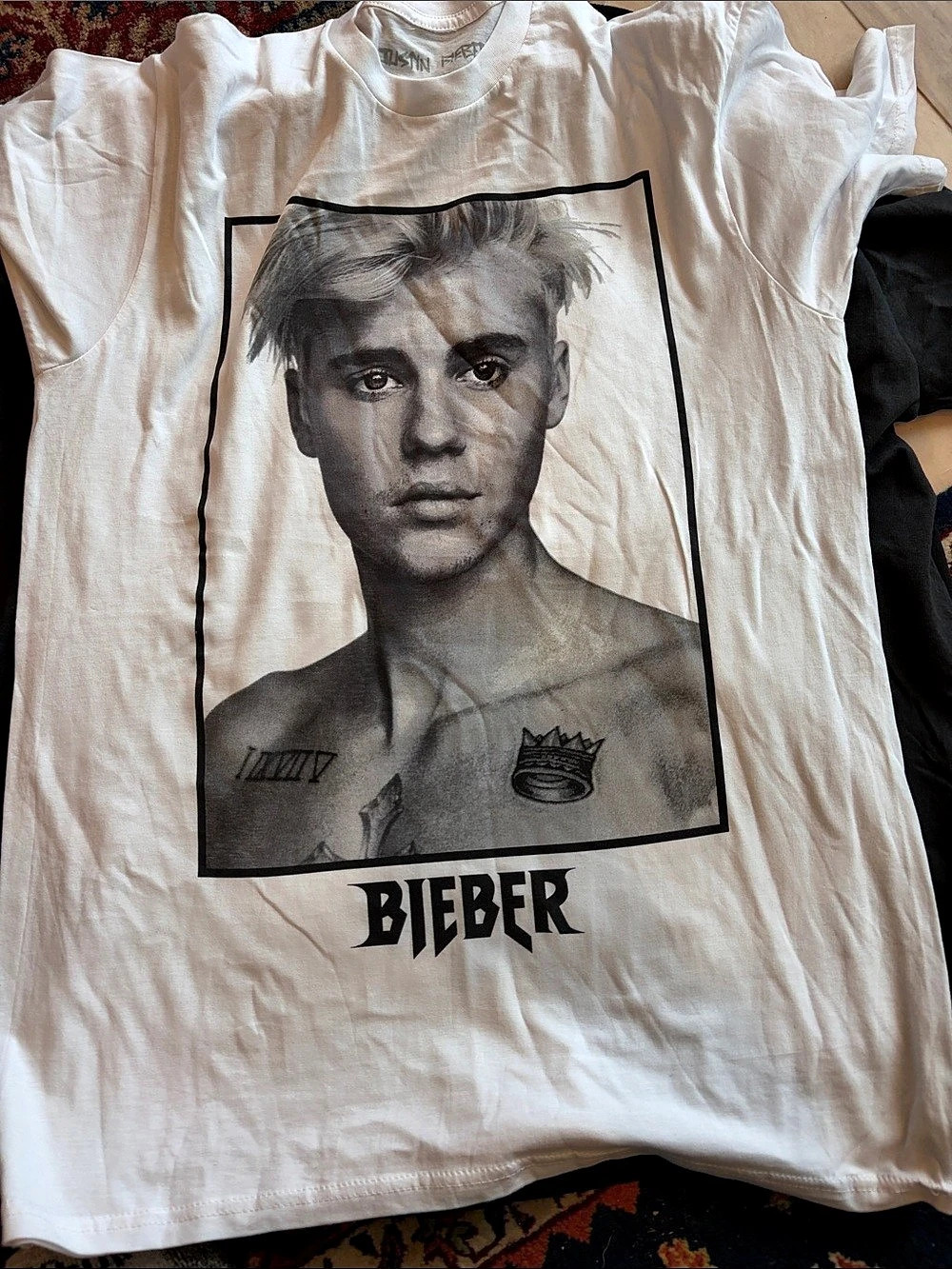 Justin Bieber Purpose Tour Portrait Graphic T-Shirt Tee in White